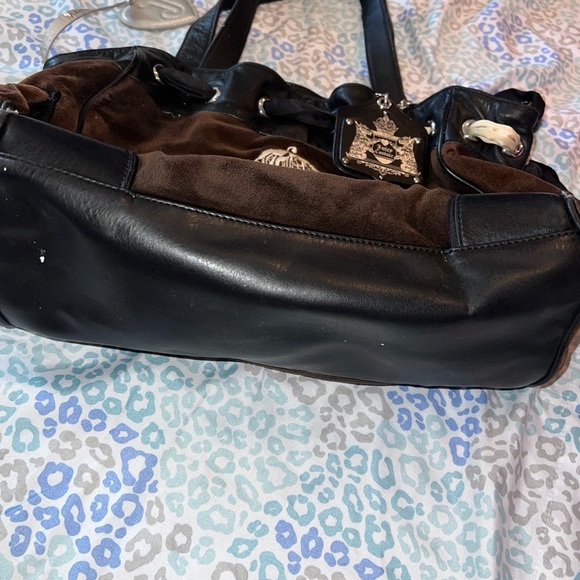 Vintage Brown Juicy Couture Purse Tote Bag Daydreamer Handbag Velour Y2K Mcbling - Picture 2 of 11